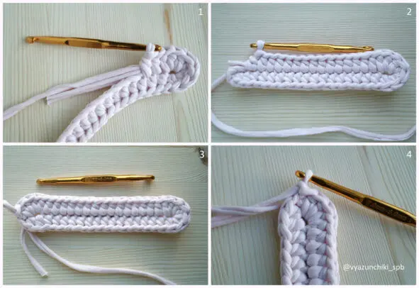 Row 2 Make 1 chain and than 2 Single Crochet in one loop 7 Single crochet - фото 4
