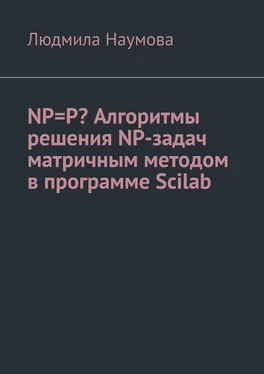 Людмила Наумова NP=P? Алгоритмы решения NP-задач матричным методом в программе Scilab. Математическое эссе обложка книги
