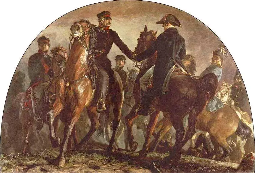 Адольф фон Менцель 18151905 Встреча Блюхера и Веллингтона после битвы при - фото 34