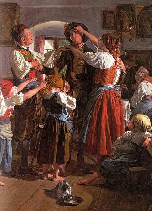 Фердинанд Георг Вальдмюллер 17931865 Прерванное паломничество 1858 Дерево - фото 9