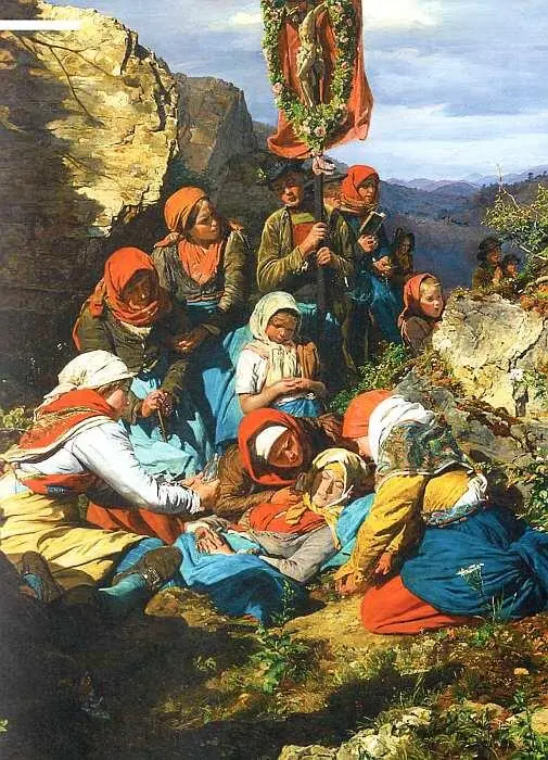Фридрих Гауэрманн 18071862 У монастырского фонтана 1836 Дерево масло - фото 11