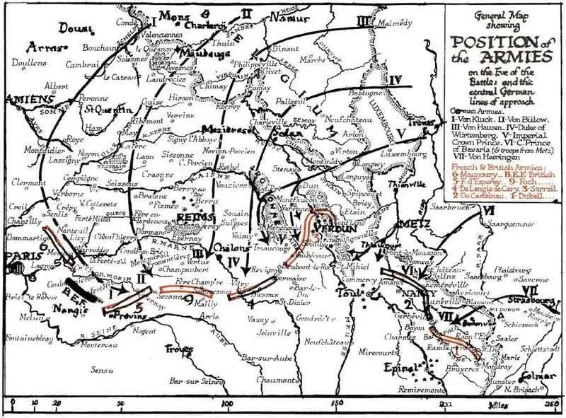 General Map showing POSITION of the ARMIES on the Eve of the Battle and the - фото 1