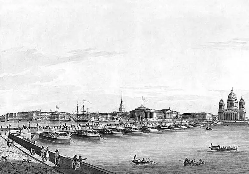 Исаакиевский наплавной мост Литография 1820е гг В дополнение к - фото 7