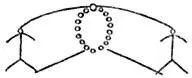 On the upper part of the foot five dots are made one on each toe and a line - фото 9