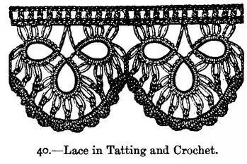 The beauty of this lace depends entirely upon the regularity of the tatting - фото 13