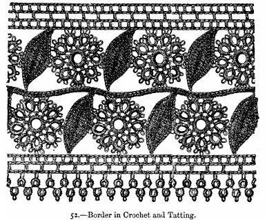 This border is formed of circles in tatting and crochet leaves which are - фото 19