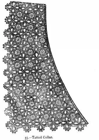 This collar is worked with very fine tatting cotton It consists of four - фото 20