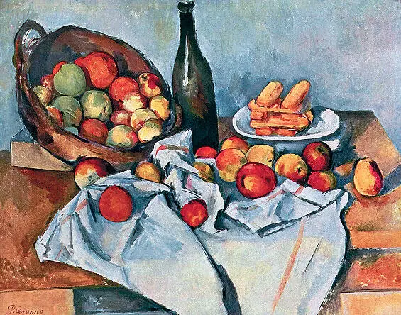 Натюрморт с бутылкой и корзиной с яблоками 18901894 гг Портрет мадам Сезанн - фото 122