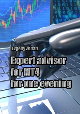 Evgeny Zhdan Expert advisor for MT4 for one evening обложка книги