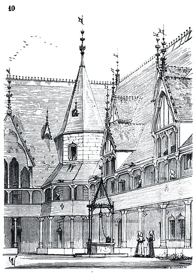 Nous donnons 9 le plan de lHôtelDieu de Beaune et 10 la vue de langle - фото 79