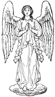 Angel with Cloud Symbol Often the angels wings are feathered red and blue - фото 5