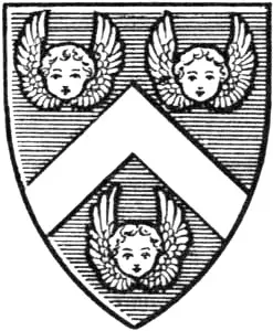ArmsAzure a chevron argent between three cherubs heads of the last In - фото 11