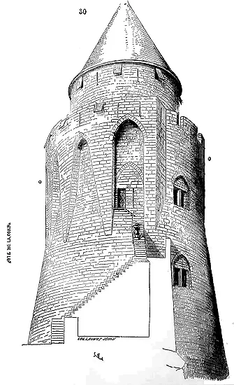 La vue perspective 30 du donjon du ChâteauGaillard prise du côté de la - фото 57