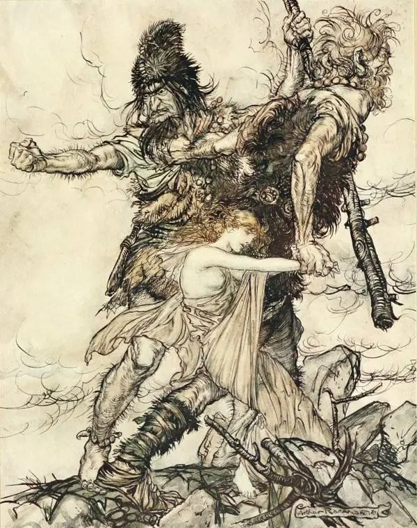 Fasolt suddenly seizes Freia and drags her to one side with Fafner WOTAN More - фото 11