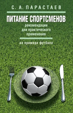 Сергей Парастаев Питание спортсменов. Рекомендации для практического применения (на примере футбола) обложка книги