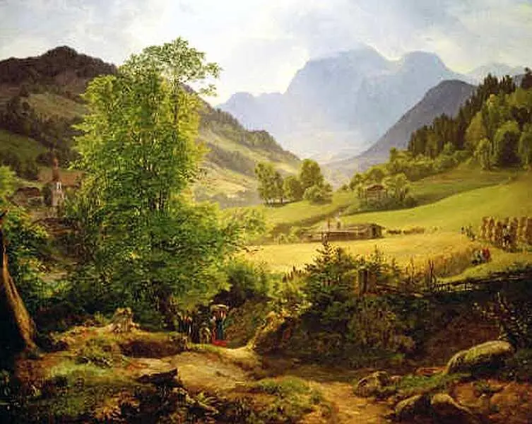 Фридрих Лоос 17971890 Рамзау у Берхтесгадена 1836 Холст масло 58x735 - фото 18