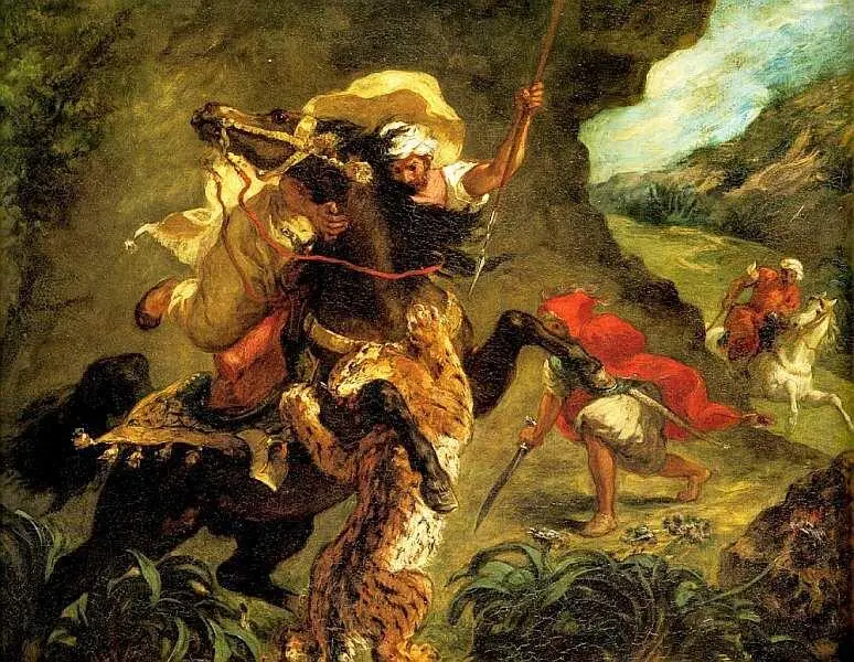 Эжен Делакруа 17981863 Охота на тигра 1854 Холст масло 735x925 Эжен - фото 9