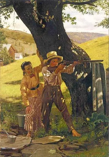 Джон Джордж Браун 18311913 Точный выстрел 1875 Холст масло 531x377 - фото 72