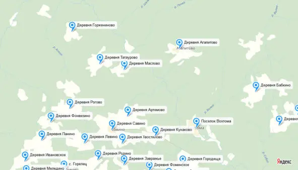 Рис 2 Карта деревень около д Савино Рис 3 Карта деревень около с - фото 5