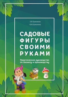 О. Ермаченко Садовые фигуры своими руками. Практическое руководство по бизнесу и производству обложка книги