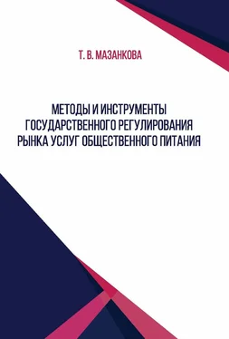 Татьяна Мазанкова Методы и инструменты государственного регулирования рынка услуг общественного питания обложка книги