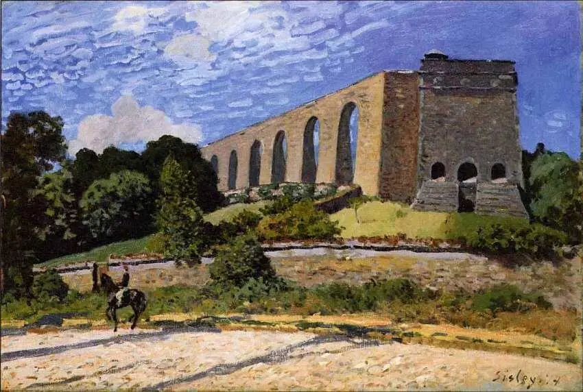 Альфред Сислей 18391899 Акведук в ПорМарли 1874 Холст масло 543x813 - фото 70
