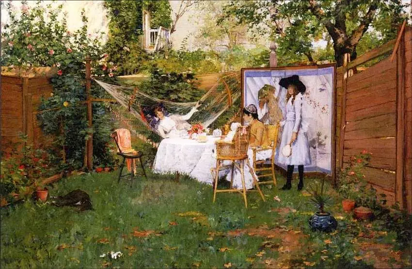 Уильям Меррит Чейз 18491916 Завтрак на свежем воздухе 1888 Холст масло - фото 78