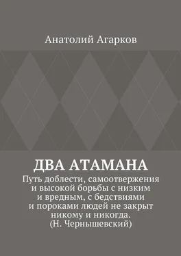 Анатолий Агарков Два атамана. Путь доблести, самоотвержения и высокой борьбы с низким и вредным, с бедствиями и пороками людей не закрыт никому и никогда. (Н. Чернышевский) обложка книги