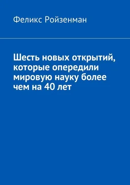 Феликс Ройзенман Шесть новых открытий, которые опередили мировую науку более чем на 40 лет обложка книги