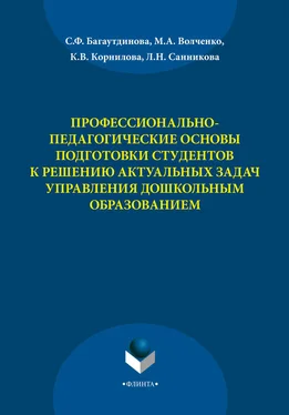 Лилия Санникова Профессионально-педагогические основы подготовки студентов к решению актуальных задач управления дошкольным образованием обложка книги