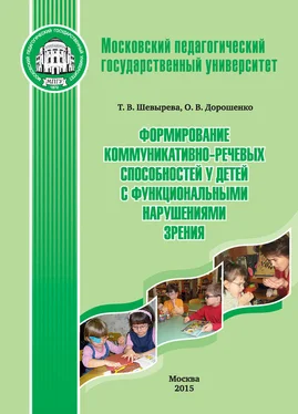 Оксана Дорошенко Формирование коммуникативно-речевых способностей у детей с функциональными нарушениями зрения обложка книги