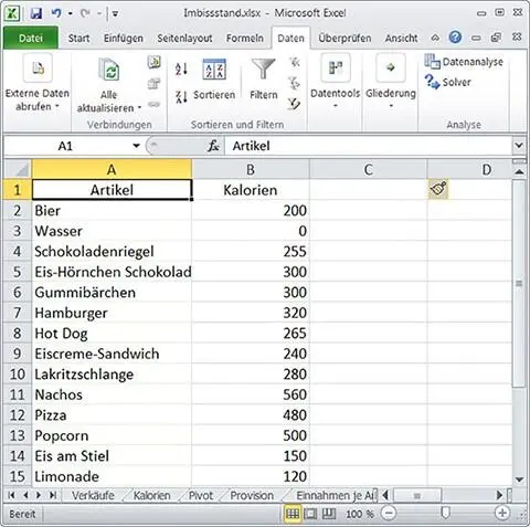 Abb 121Das kopierte Arbeitsblatt KalorienSolver Um Solver ans Arbeiten zu - фото 27
