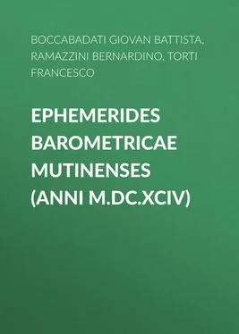 Bernardino Ramazzini Ephemerides Barometricae Mutinenses (anni M.DC.XCIV) обложка книги