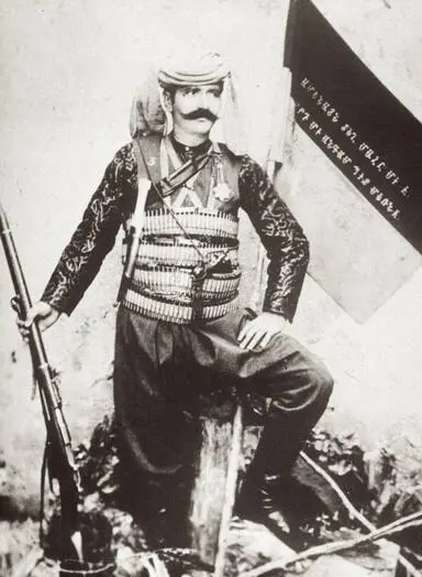 An undated photo of Andranik holding a rifle Leader of the fedayi The Holy - фото 1