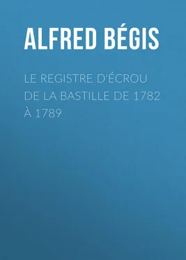 Alfred Bégis Le registre d'écrou de la Bastille de 1782 à 1789 обложка книги
