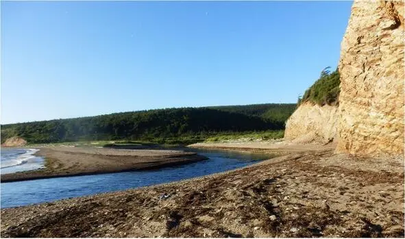 Река Пильво большая она самая большая на полуострове Шмидта вода бардовая - фото 24