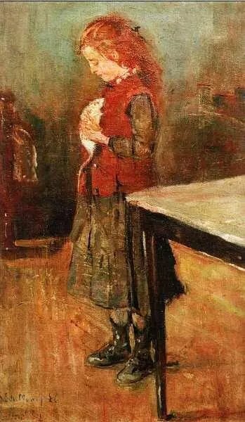 Эдвард Мунк 18631944 Рыжеволосая девочка с белой крысой 1886 Холст масло - фото 50