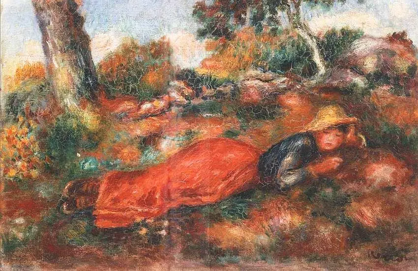Пьер Огюст Ренуар 18411919 Девушка лежащая на траве 18901895 Холст - фото 54