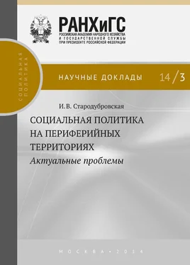 Ирина Стародубровская Социальная политика на периферийных территориях. Актуальные проблемы обложка книги