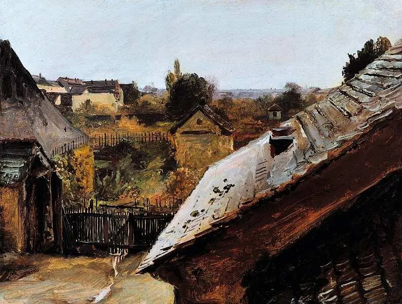 Карл Блехен 17981840 Вид на крыши и сады 1835 Холст масло 20x26 Карл - фото 26