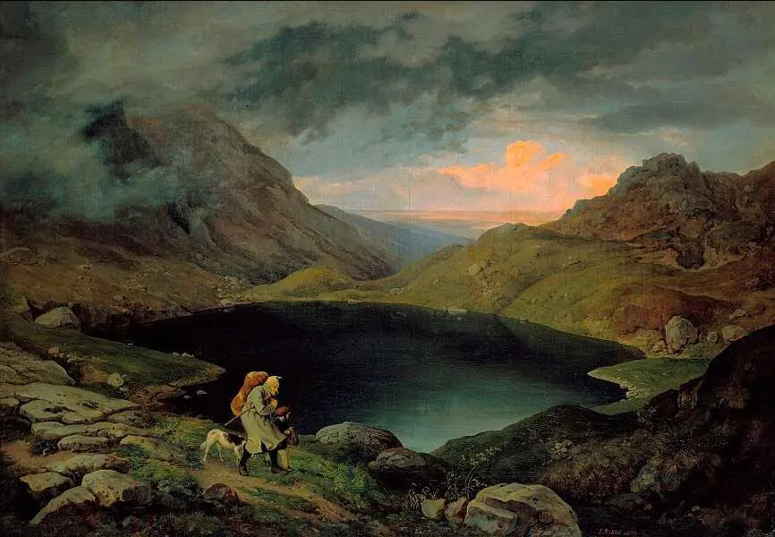 Густав Карл Людвиг Рихтер 18231884 Озеро в горах Ризен 1839 Холст масло - фото 30