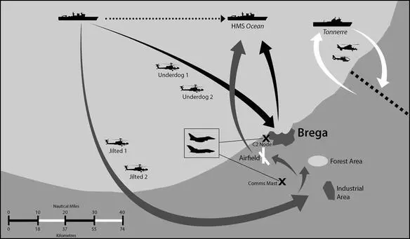 The raid on Brega I flew to the French amphibious vessel Tonnerre to - фото 4