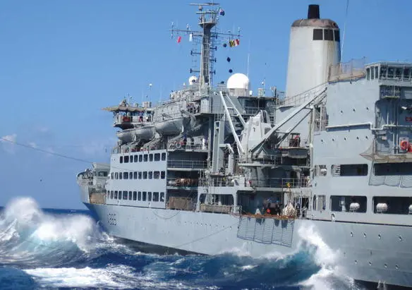 Royal Fleet Auxiliary vessel Fort Rosalie conducts a Replenishment at Sea RAS - фото 23