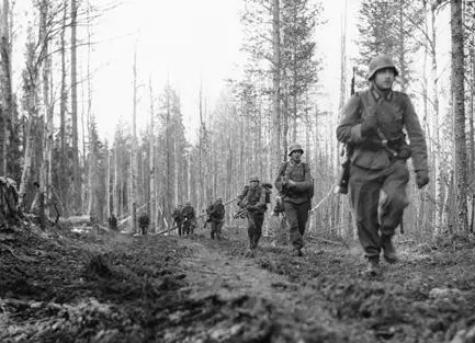 German gebirgsjäger advancing in the forest towards Loukhi May 15 1942 - фото 20