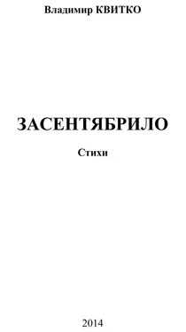 Владимир Квитко Засентябрило. Стихи обложка книги