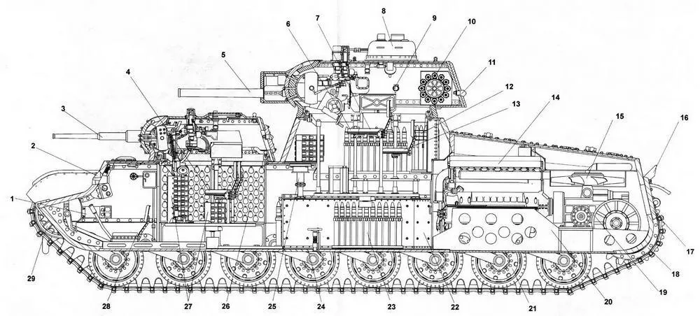 Тяжелый танк Т100 Компоновка танка Т100 восстановлена ВМальгиновым на - фото 30