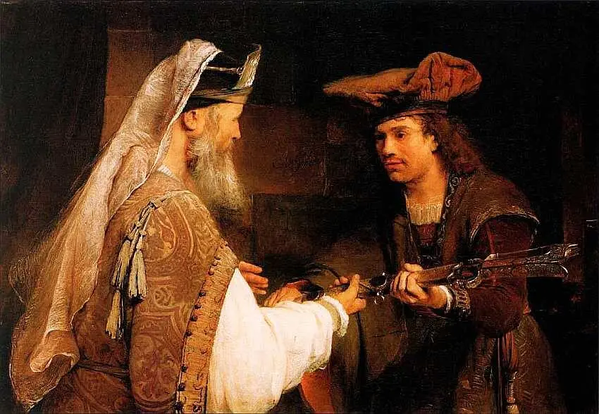 Apt Йоханс де Гелдер 16451727 Ахимелех передает Давиду меч Голиафа 1680е - фото 33