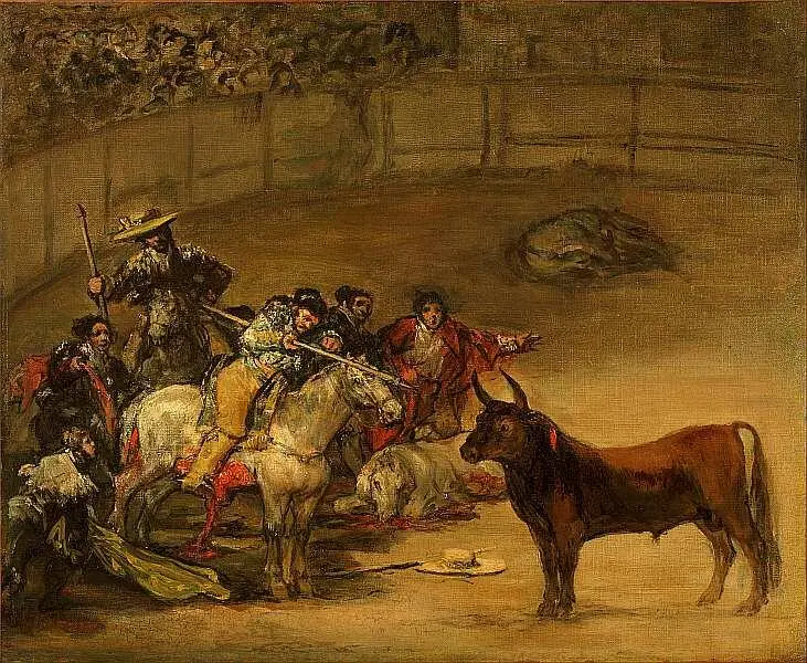 Франсиско Хосе де ГойяиЛусьентес 17461828 Бой быков 1824 Холст масло - фото 50