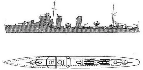 Эскадренные миноносцы Esk и Express 1939 г Наружный вид и вид сверху - фото 10