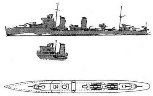 Эскадренные миноносцы серий Е F GHH 1939 Г Наружный вид и вид - фото 9